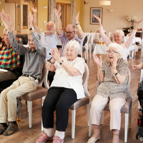 old people doing an activity together